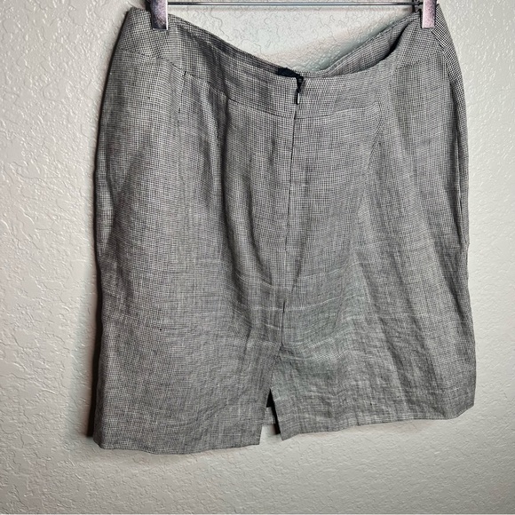 Talbots Black and White Houndstooth Irish Linen Skirt - Picture 6 of 8